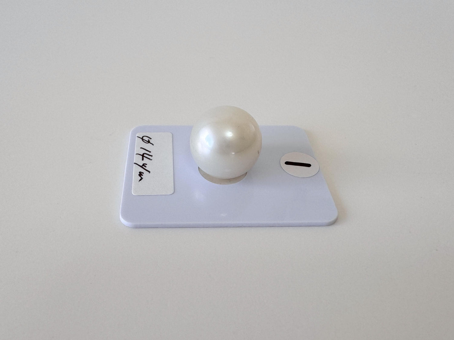 South Sea Pearl Cultured 14mm - Natural White Half Drilled Near Round Loose Gemstone