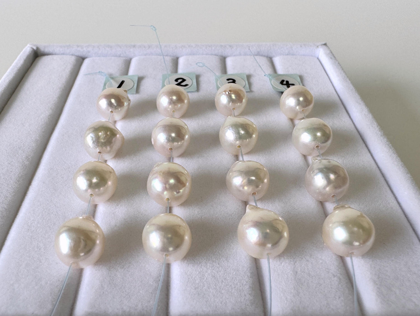 Akoya Pearl Beads - Japanese Cultured Baroque Pearls, 8.5-9mm Mini Strand of 4 Pieces - Saltwater Origin, Jewelry Making Supplies