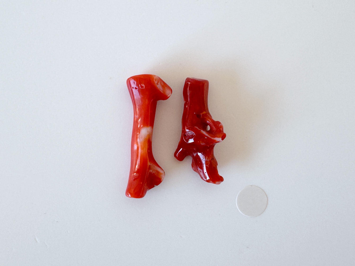 Red Coral Branch Set: Natural Aka Coral for Jewelry Making (27-30mm), Hole on Top