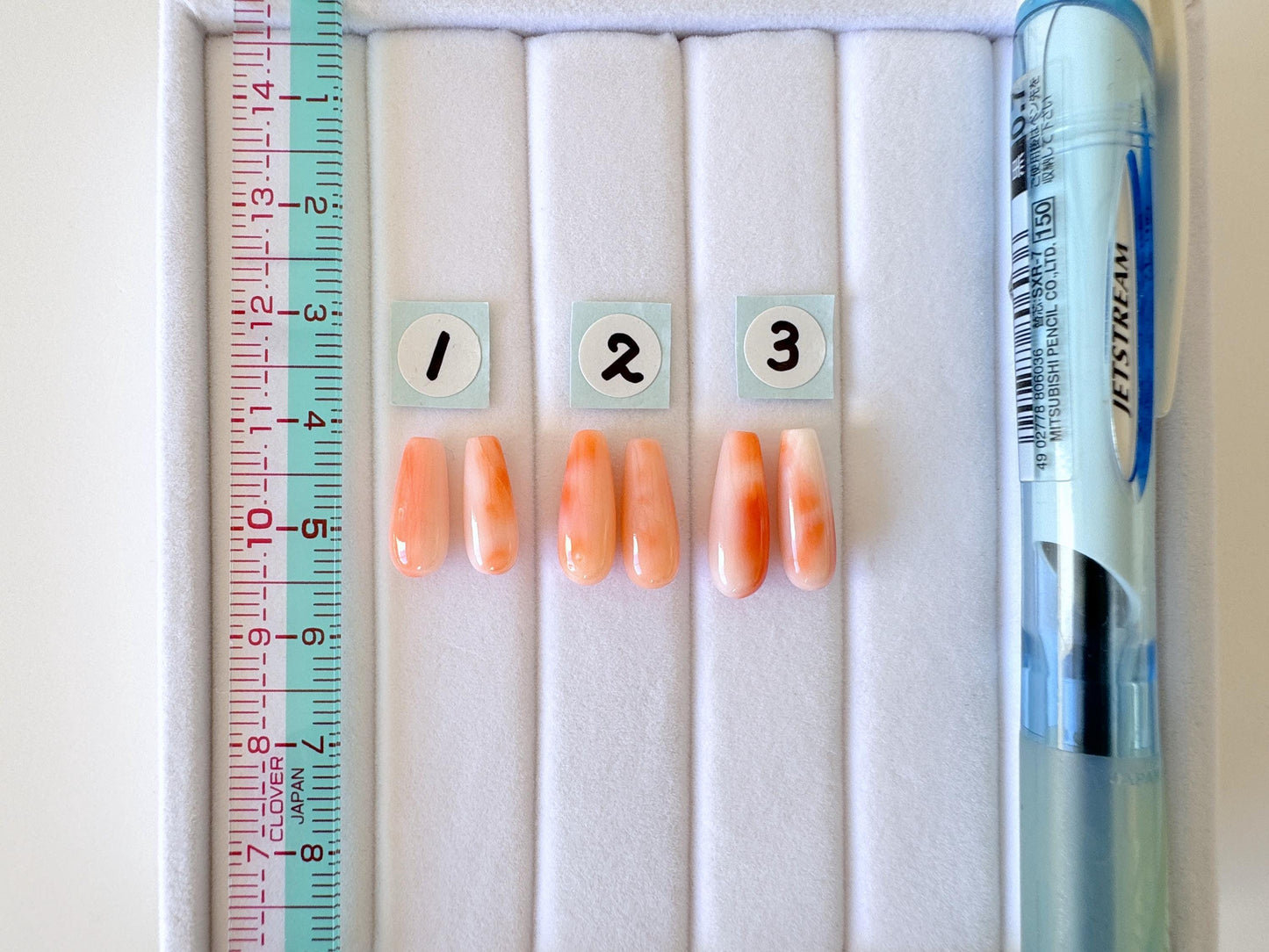 Natural Deep Sea Coral Drop Loose, Pink Orange, Jewelry Making, Per Pair, Hole on Top