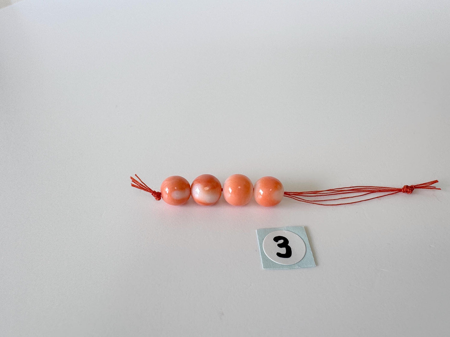 6.3-6.9mm Full-hole Natural Momo Coral Semi-Round Loose, Orange coral, set of 4 pieces, natural color, price per set, For jewelry making