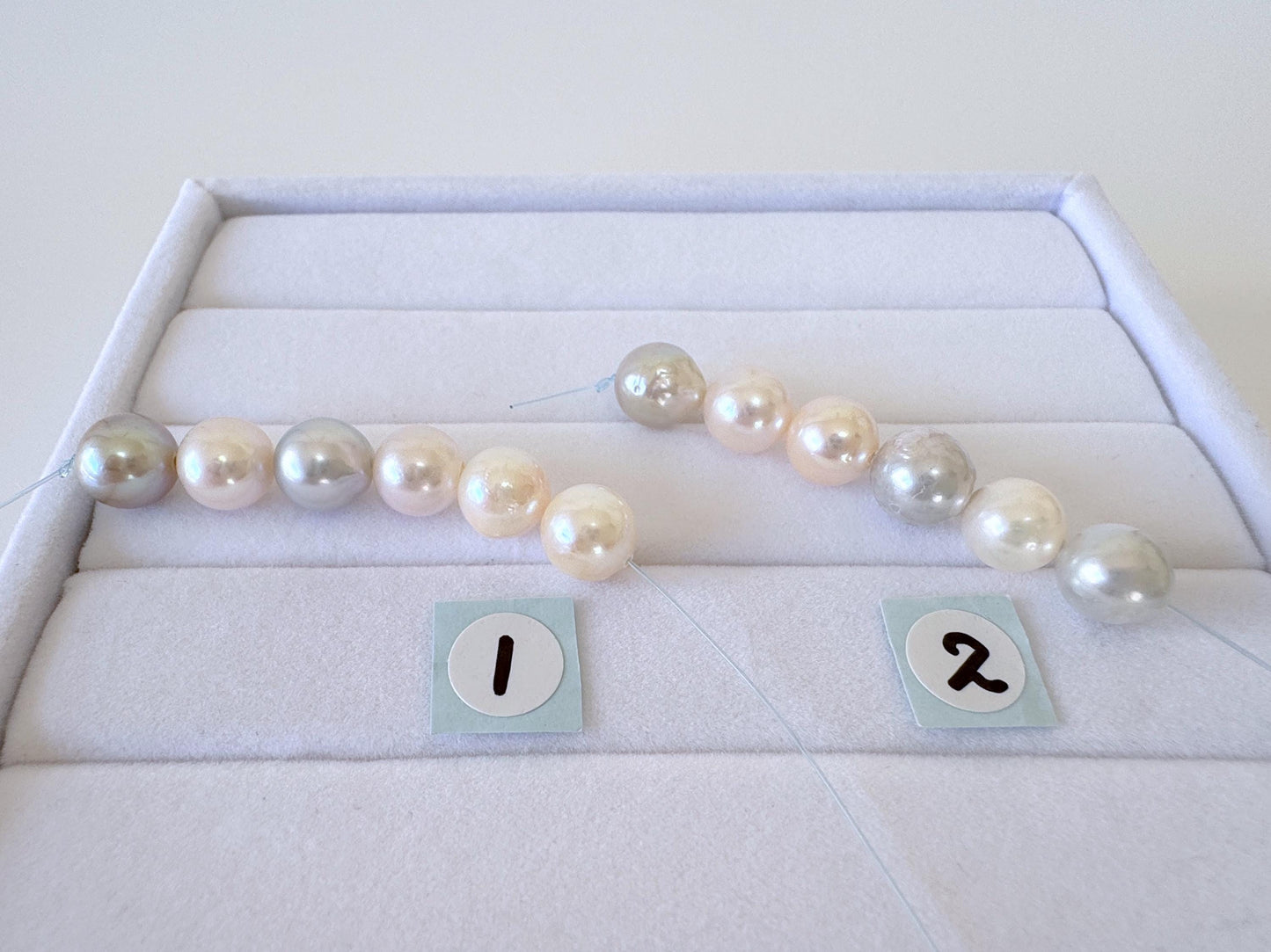 Akoya Pearl Beads - Japanese Cultured 7-7.5mm Multi Color Mini-Strand, 6 Pcs