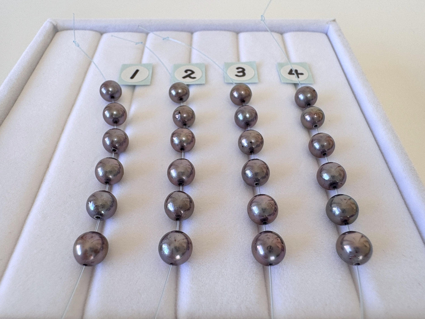 6 Pieces Short Strand of Japanese Peacock Black Akoya Pearl Beads, 5.7-5.9mm, Genuine Akoya Pearl, Cultured in Sea Water