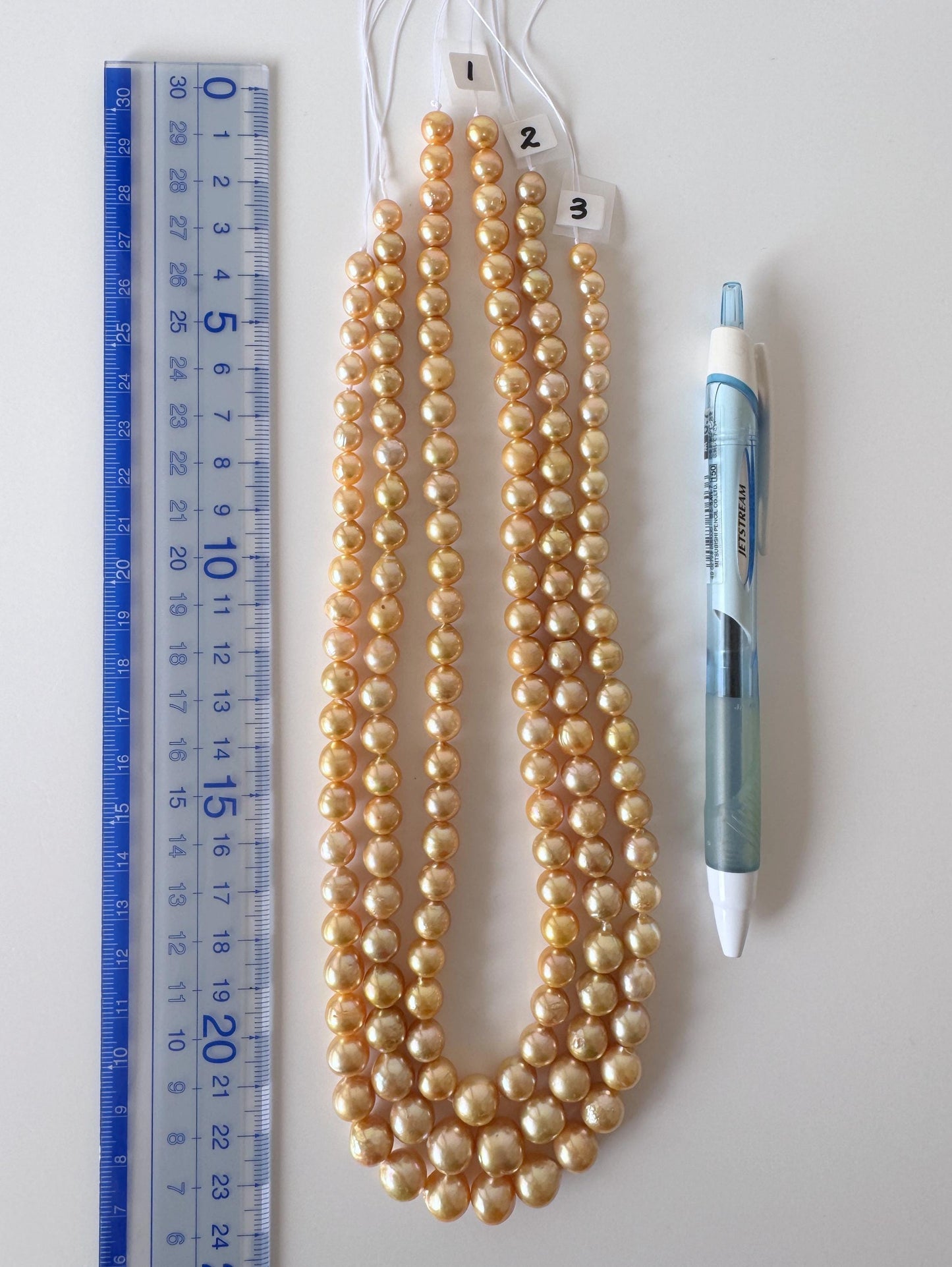Japanese Akoya Golden Pearl Beads: Approx. 6-10mm Semi-Baroque, Color Treated | Full Strand 42cm, Saltwater Cultured Pearls