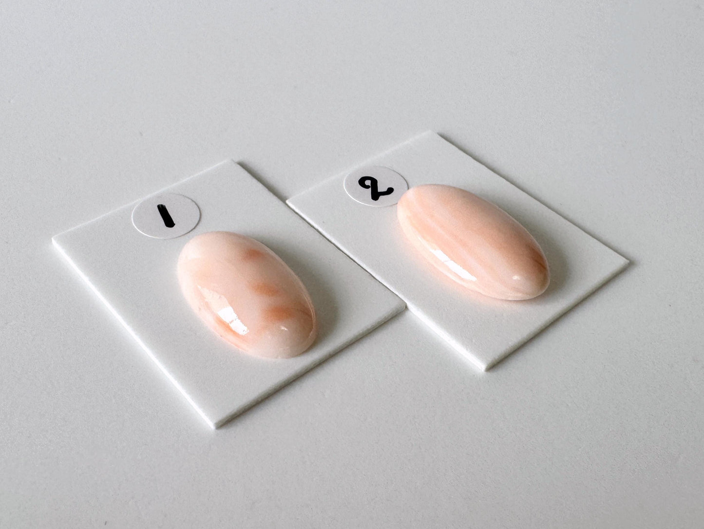 Deep Sea Coral Oval Cabochon: Pink White Natural Gemstone, Genuine Coral, Jewelry Supplies | 19.5x11.3mm, 20.3x12.1mm, Japan Made