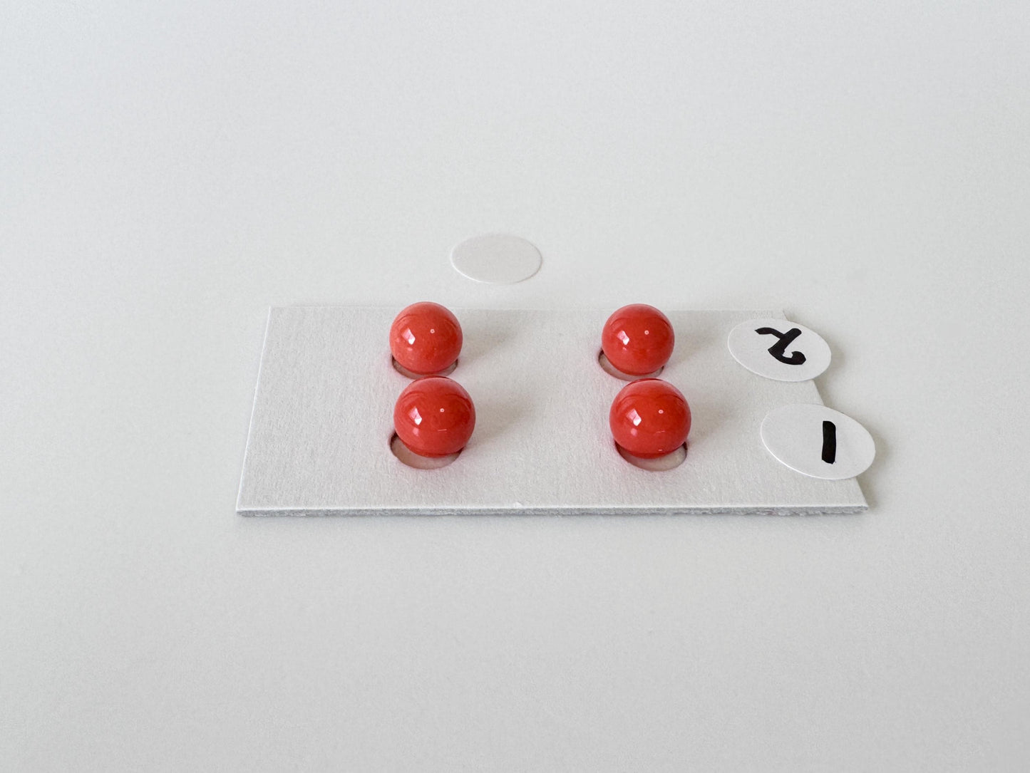 Natural Mediterranean Red Coral Round Loose 5.5-5.7mm with half-drilled hole, for Jewelry Making, Natural Color, Price per Pair