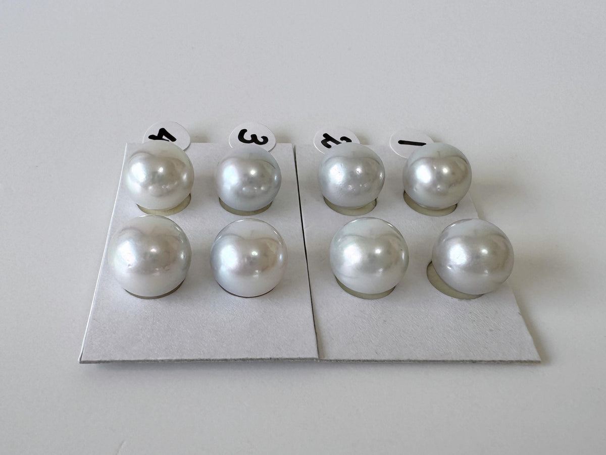Japanese Blue/Silver (Cobalt Treated) Akoya Pearl 10-10.5mm, Half-Drilled loose, Price per pair, Salt water pearl