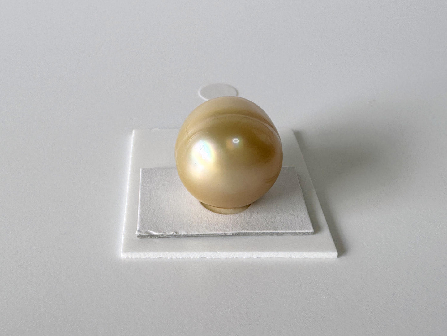 South sea pearl 18.4x15.3mm, Natural Gold Color, Half-Drilled Pear shape loose, unused vintage, Salt water pearl