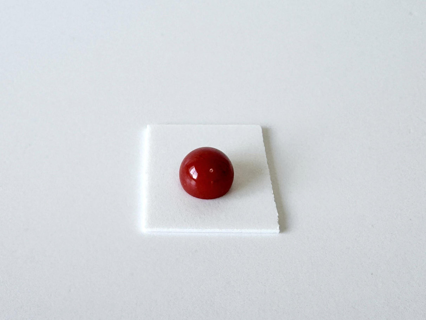 Japanese Red Coral | Aka Round Cabochon Loose | Natural Hue | 8.6Mm Back Hole | Jewelry Making