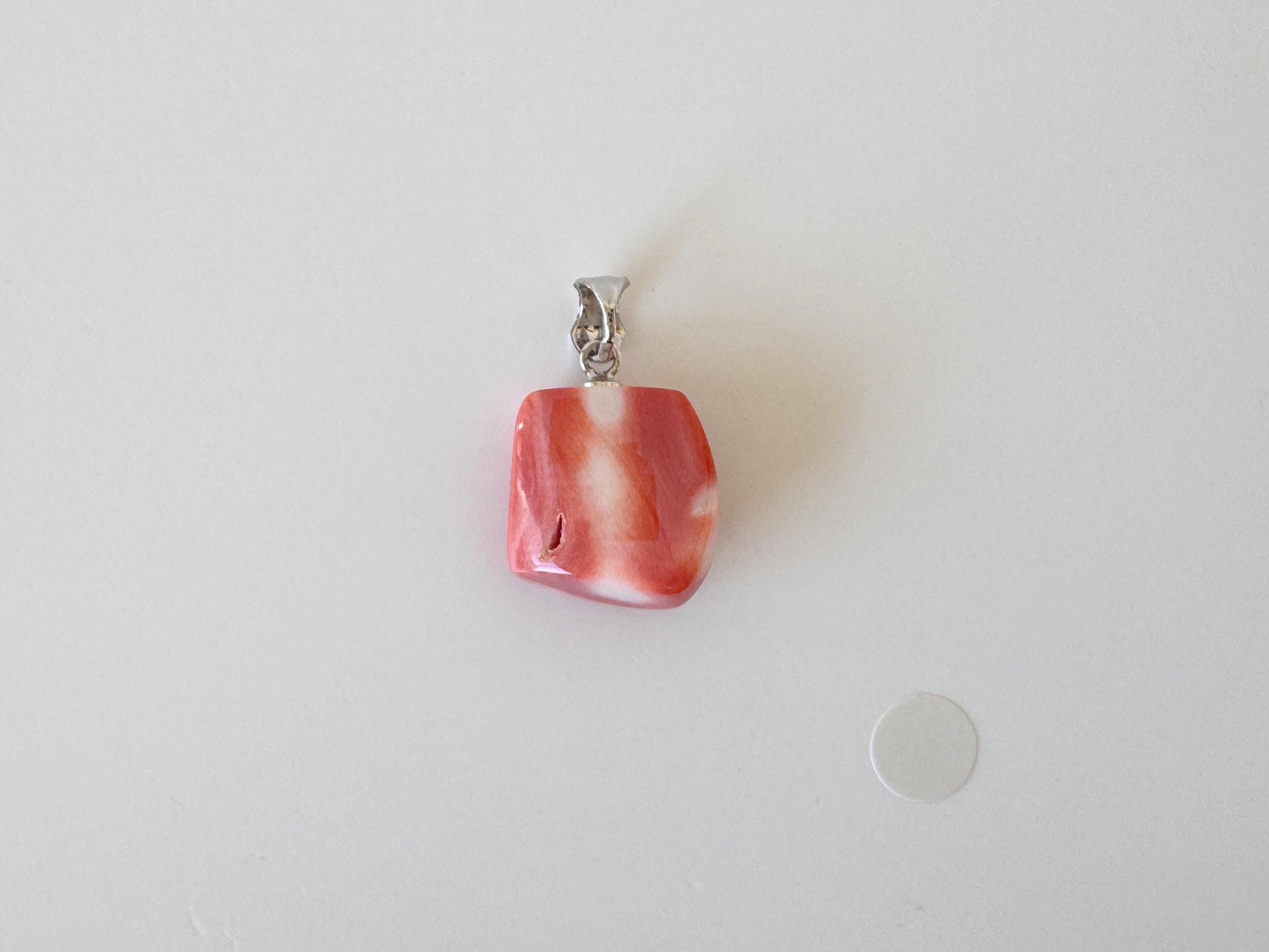 Natural Momo Coral Pendant: Japanese Orange Coral, Gold-Plated Silver Bail