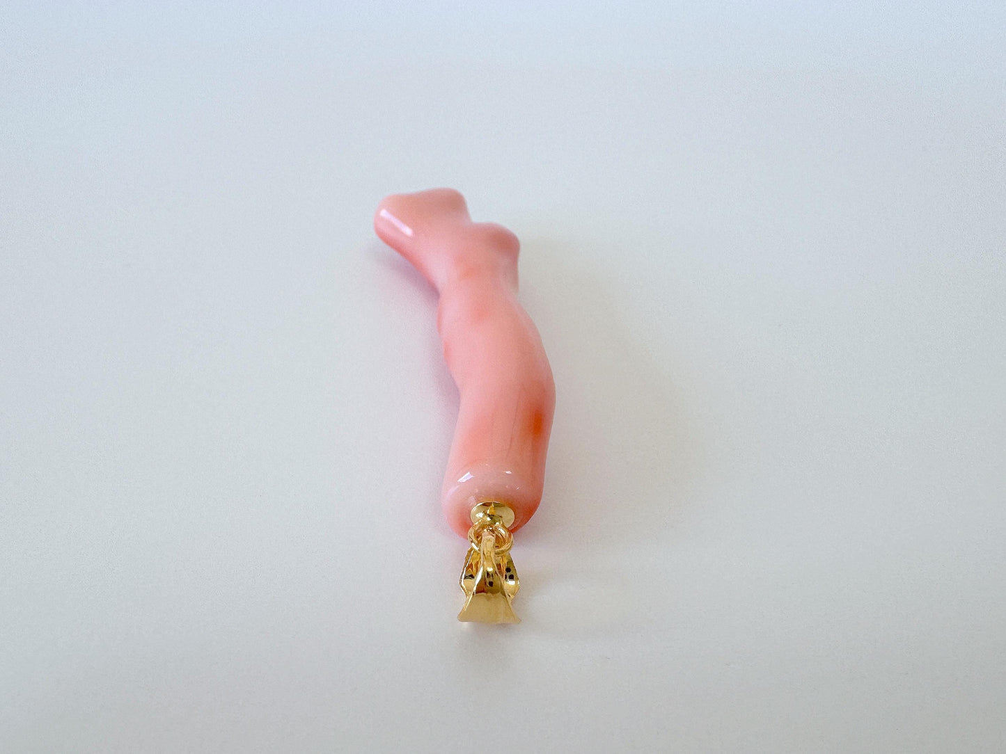 Coral Branch Pendant: Natural Pink Deep Sea Coral, Gold-Plated Silver Bail | 46mm, Jewelry, Unique Organic Design