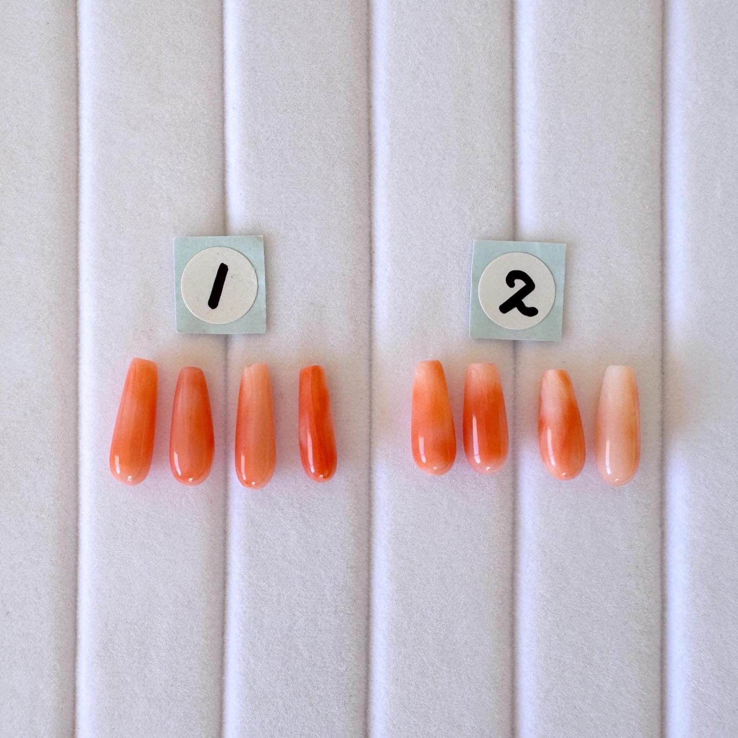 Natural Deep Sea Coral Drop Loose, Pink Orange, Jewelry Making, 4 Pcs set, Hole on Top