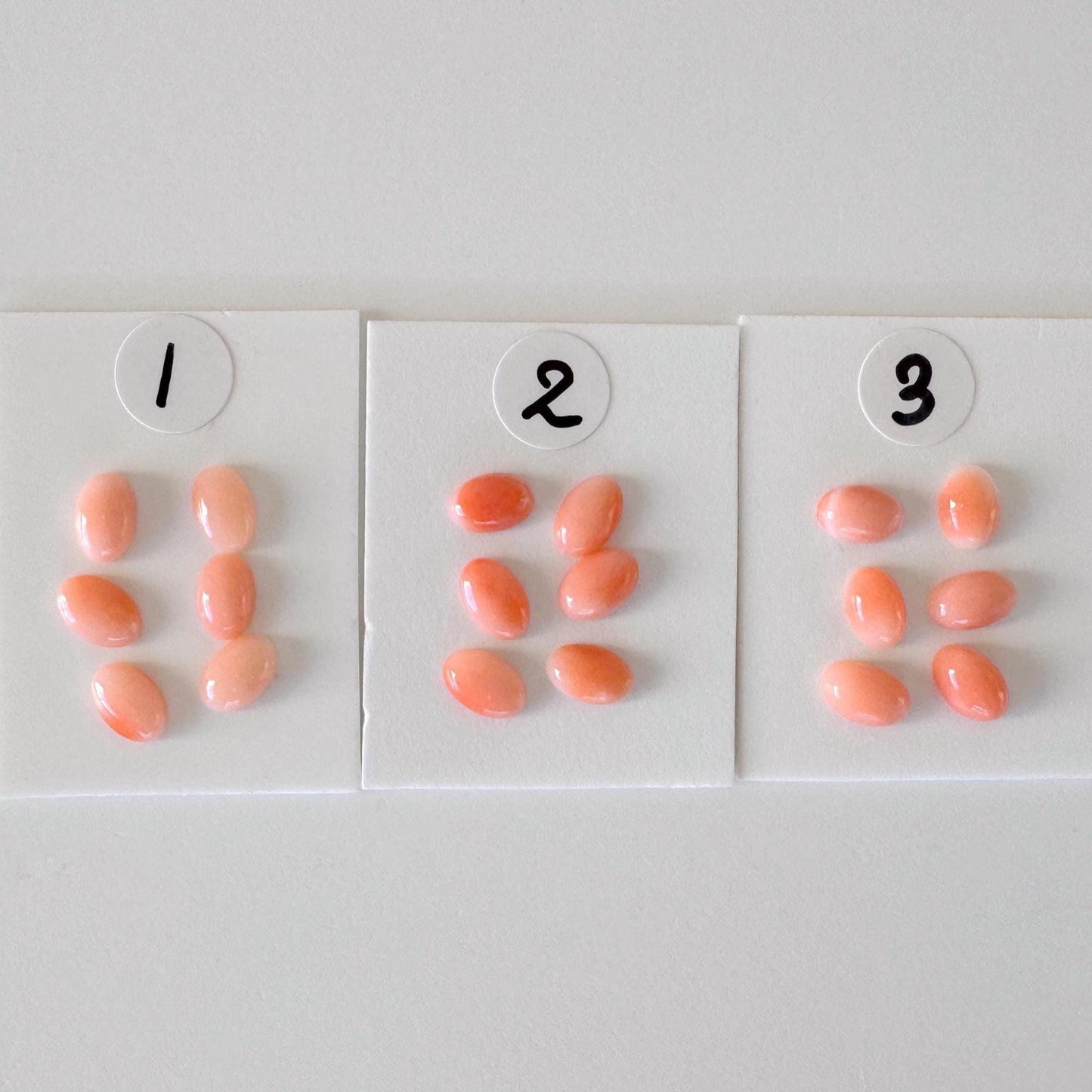 Deep Sea Coral Cabochons: Natural Pink Orange Oval - 6x4mm Gemstones, Set of 6, Jewelry Making Supplies