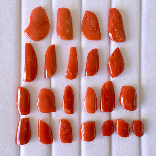 Natural red Mediterranean coral loose natural shape, For jewelry making, Natural color, Value Priced Pack for Defects