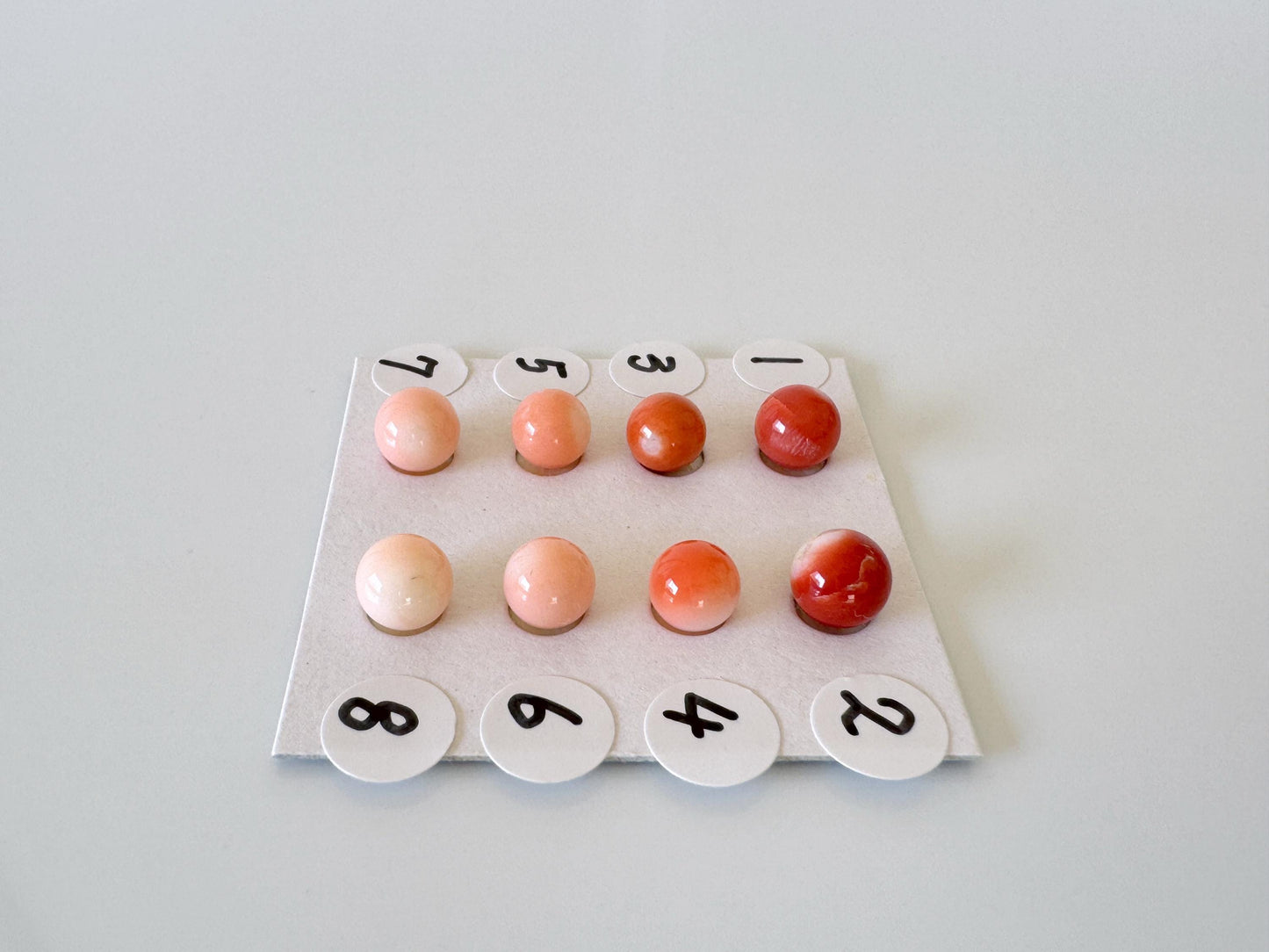 6-6.5mm Half Drilled Natural Japanese Momo/Pink Momo Coral Round Loose, Orange/Pink coral, for earring sets, natural color, price per piece