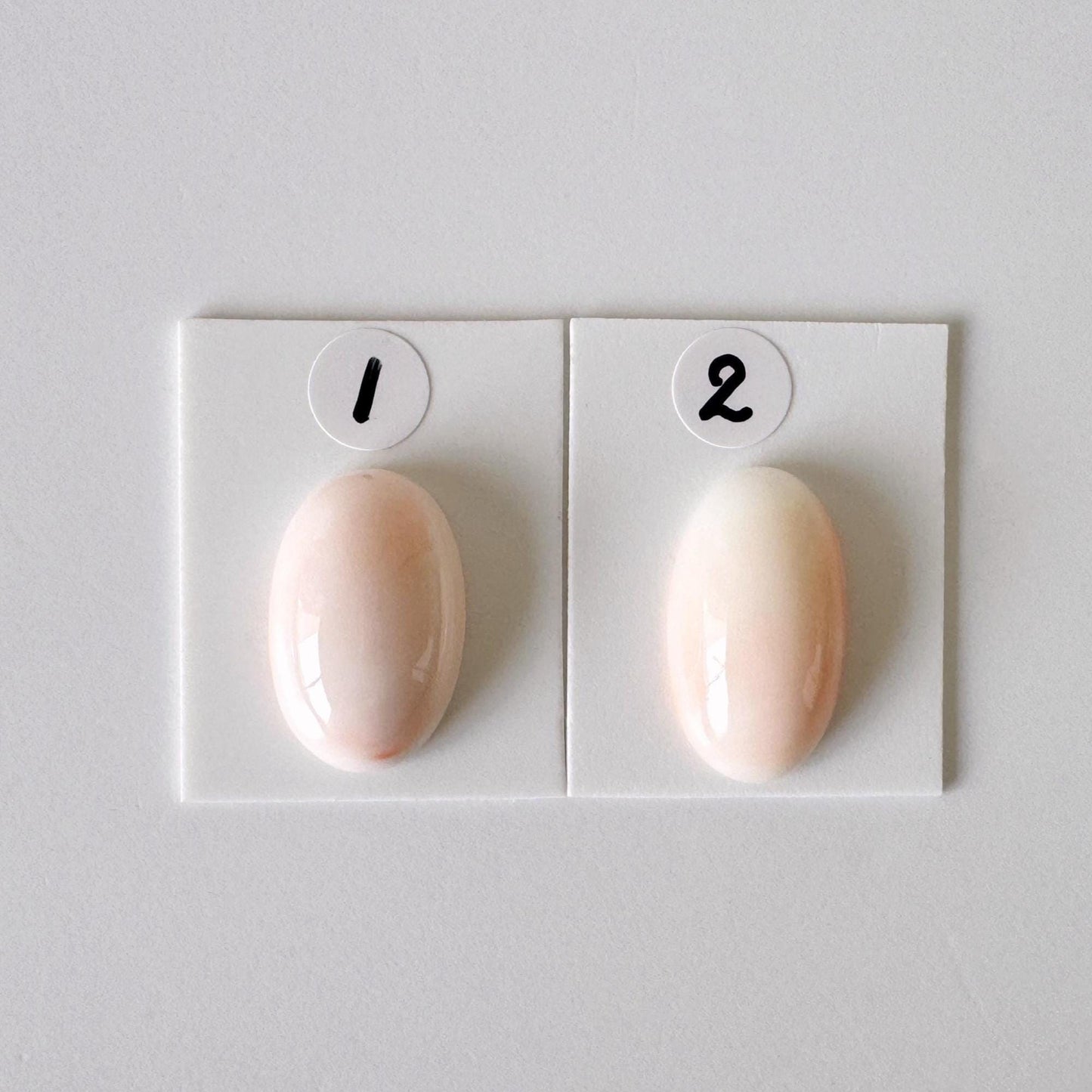Deep Sea Coral Oval Cabochon: Pink White Natural Gemstone, Genuine Coral, Jewelry Supplies | 19.6x12.7mm, 20.5x11.9mm, Japan Made