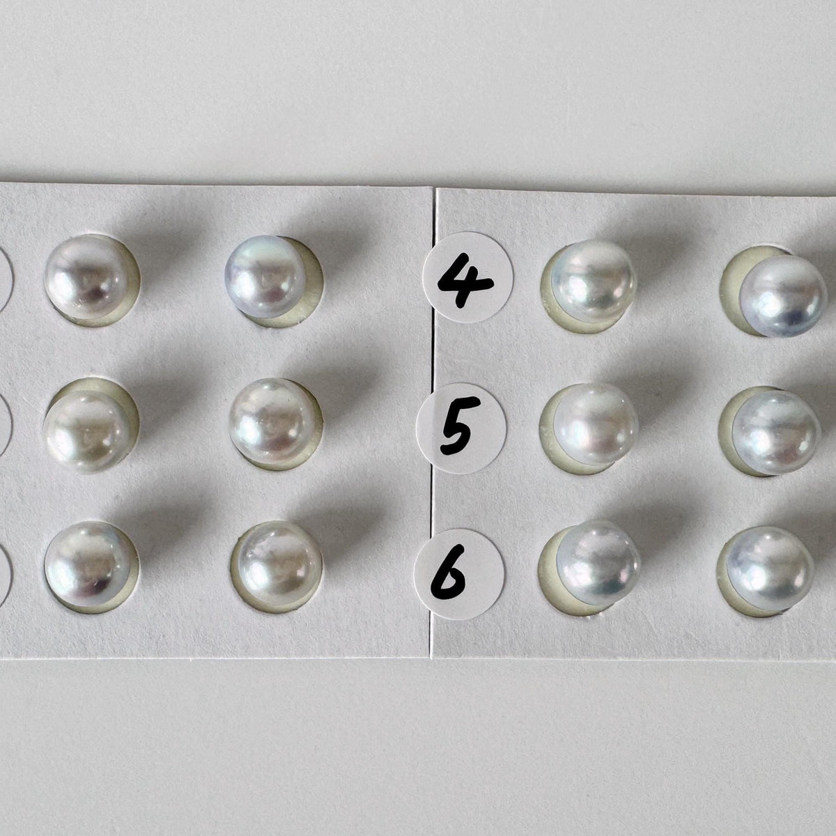 Akoya Pearls Loose Natural Blue/Silver Half-Drilled: 7-7.5mm, Japanese Cultured Saltwater Beads, Pair Pricing | Jewelry Supplies