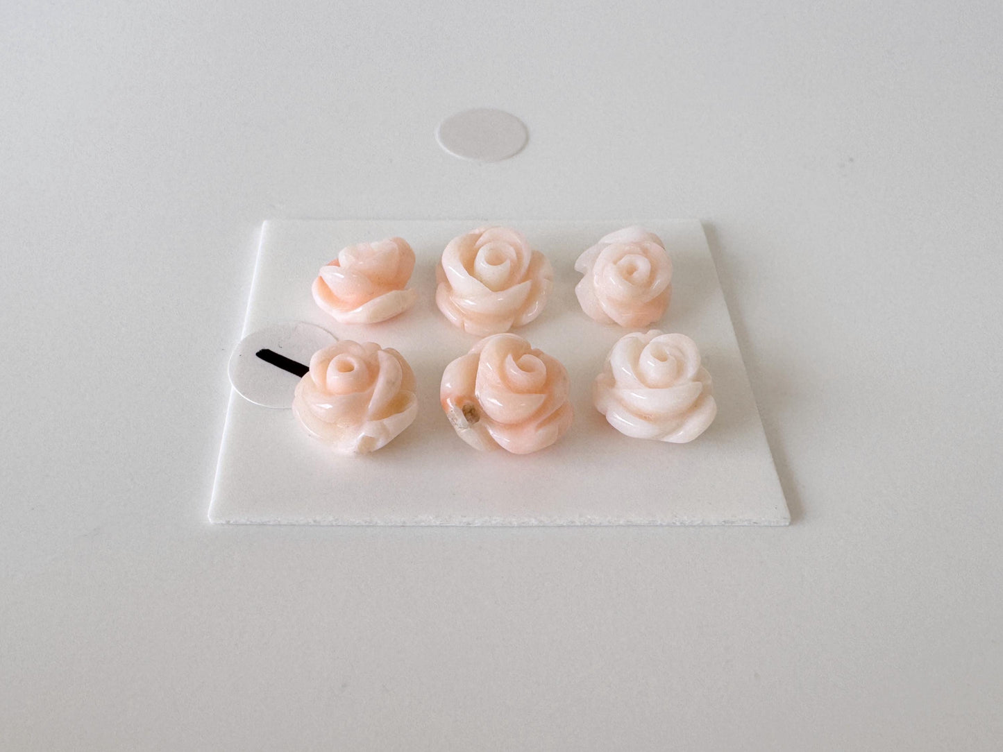 Pink Coral Rose Carvings Set: Deep Sea Jewelry Making (6pcs, 6.2-8.3mm), Value priced for reason