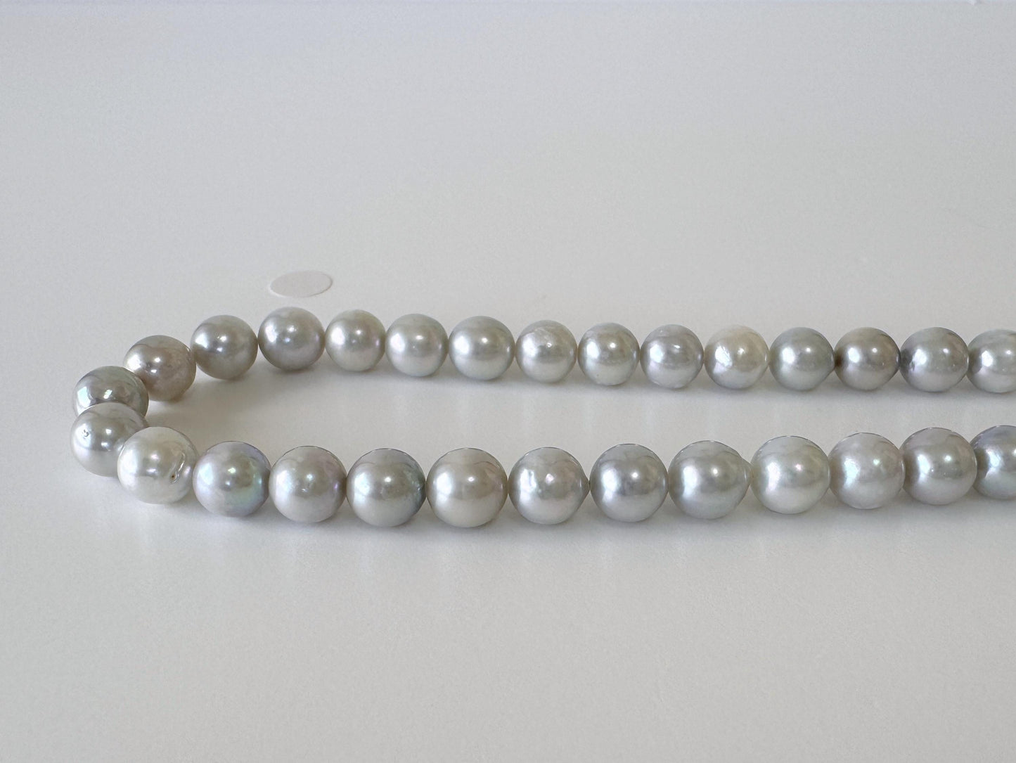 6.5-7mm Cobalt Treated Akoya Pearl Strand: Blue Silver Japanese Saltwater Beads