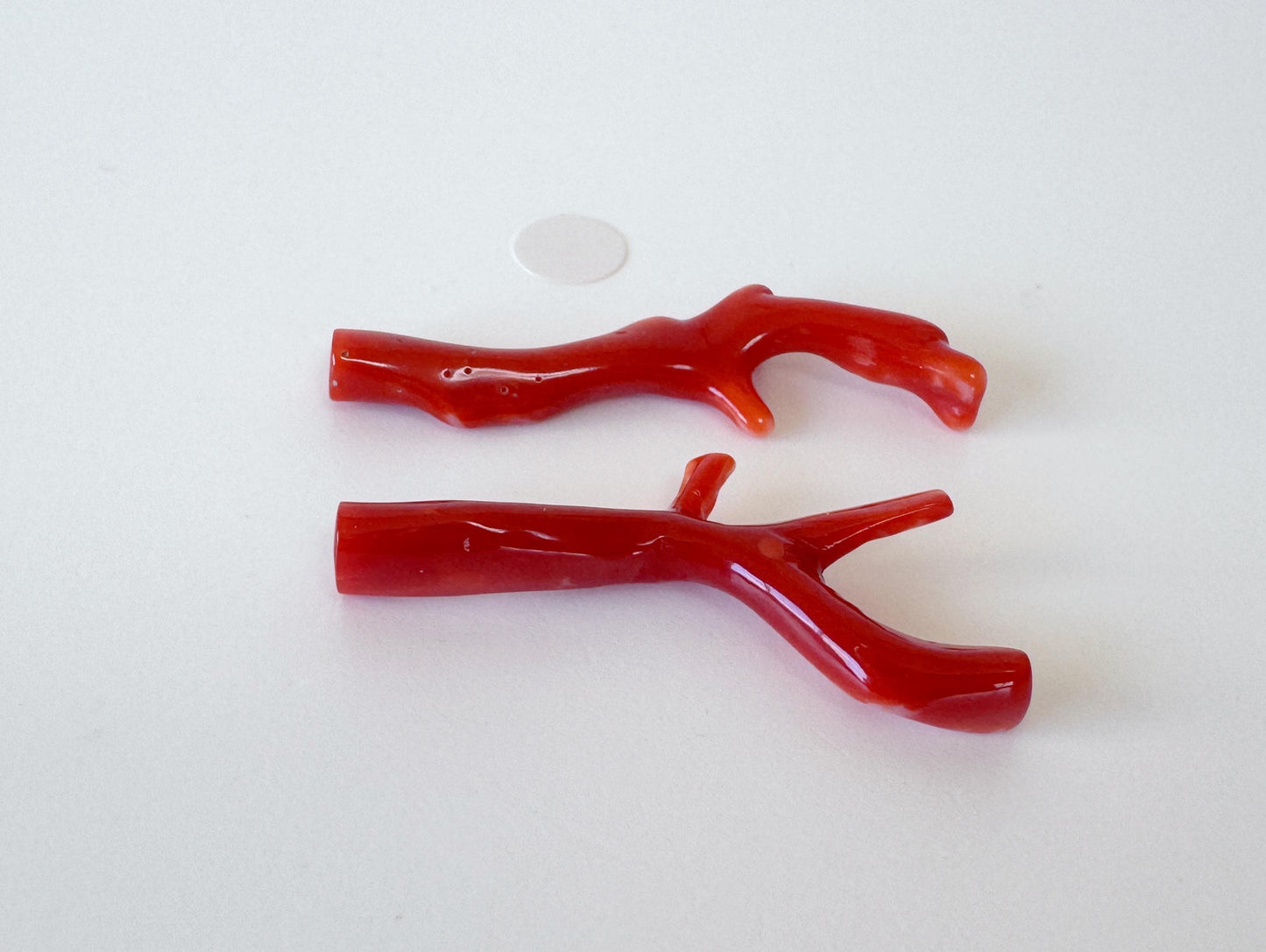 Red Coral Branch Set: Natural Aka Coral for Jewelry Making (35-40mm), Hole on Top