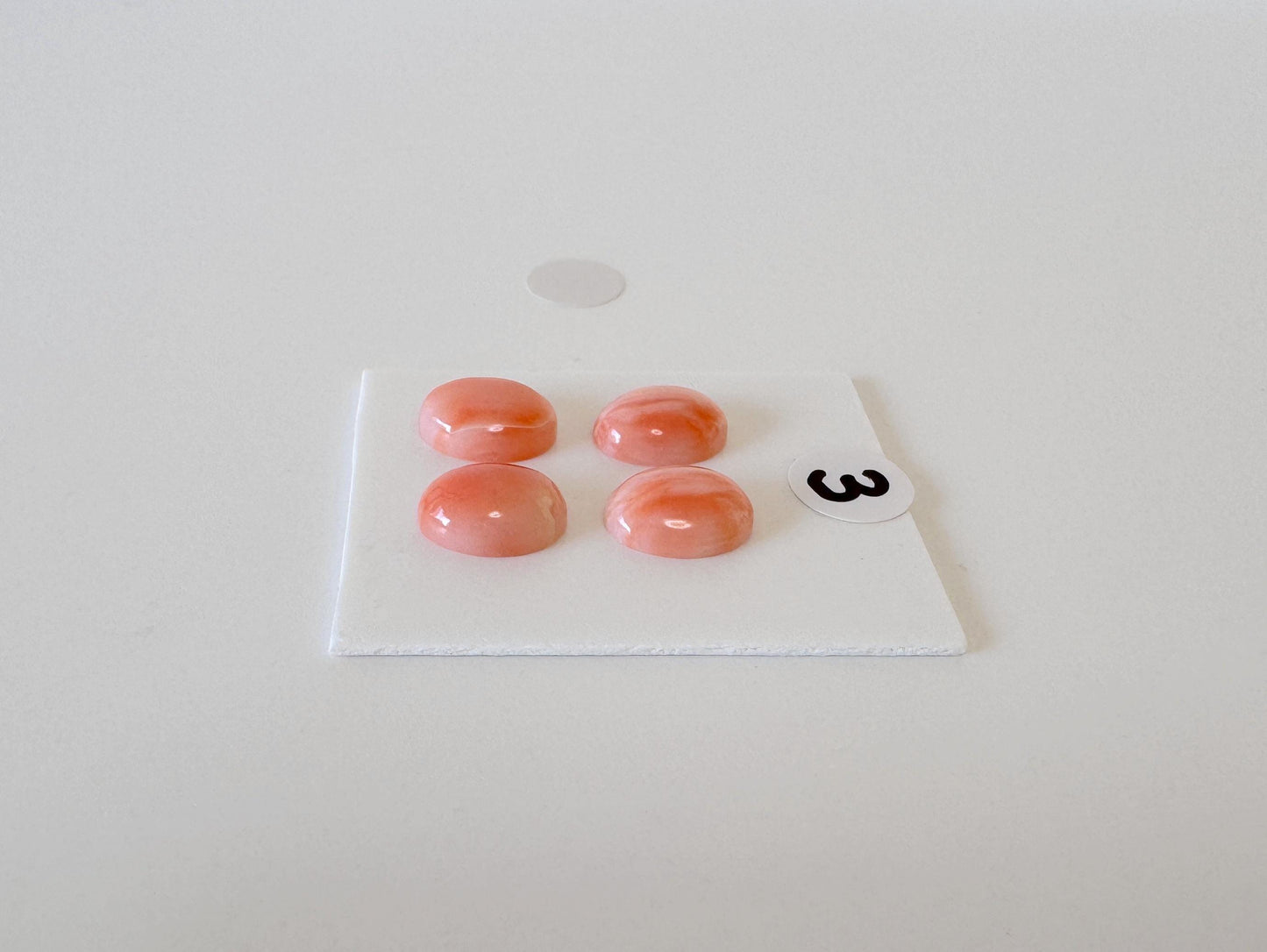 Deep Sea Coral Cabochons: Natural Orange/Pink Oval Gemstones, 9x7mm (4 pcs), Value Priced for Reason