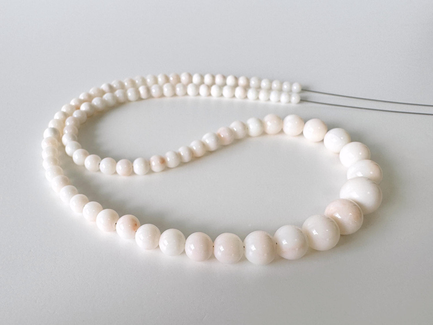 Natural Coral Strand Beads: Midway Deep Sea White/Very Slightly Light Pink, 3.7-9.3mm, 16in, Jewelry Making Supplies | Organic Gemstone