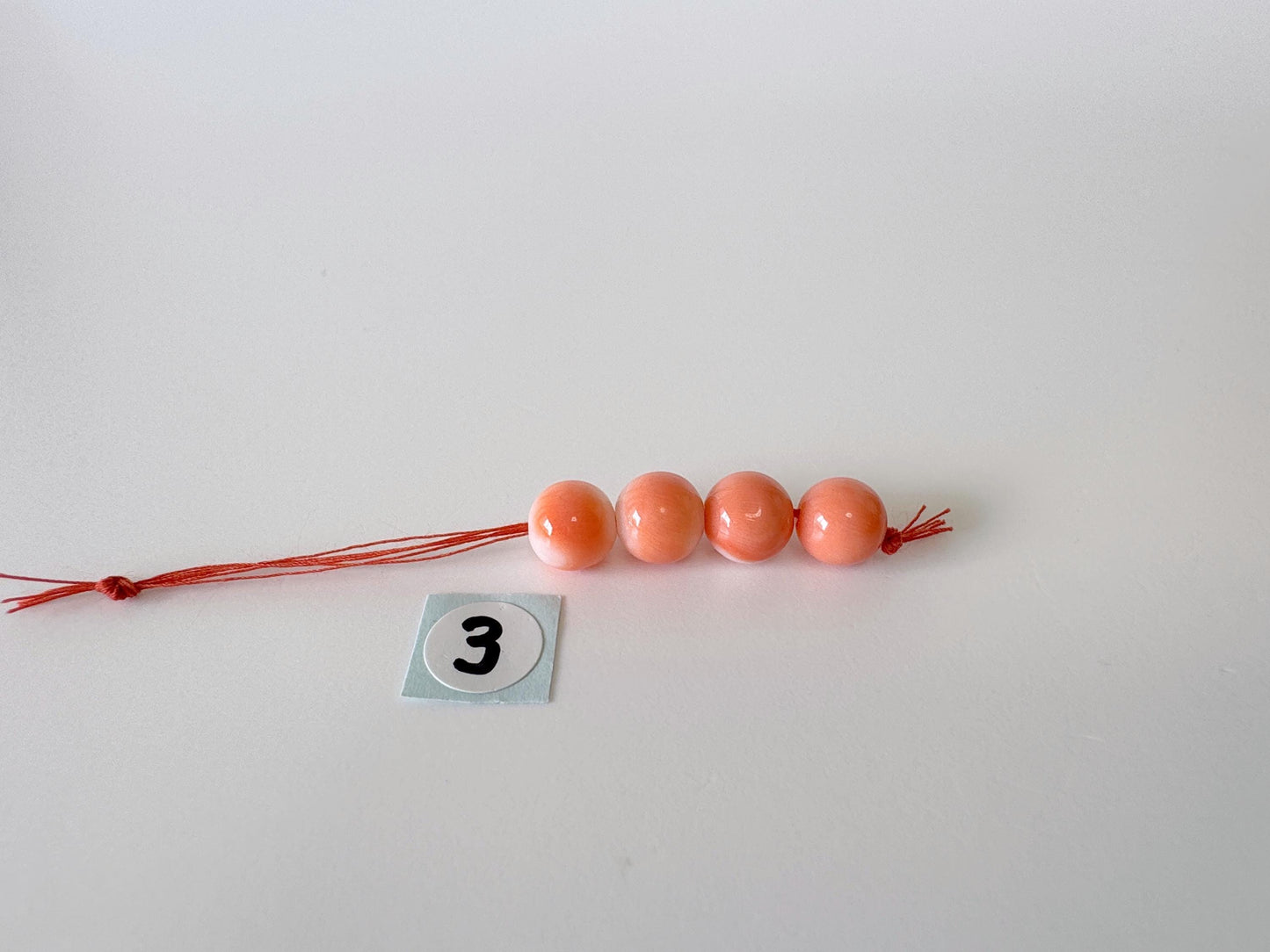 6.3-6.9mm Full-hole Natural Momo Coral Semi-Round Loose, Orange coral, set of 4 pieces, natural color, price per set, For jewelry making