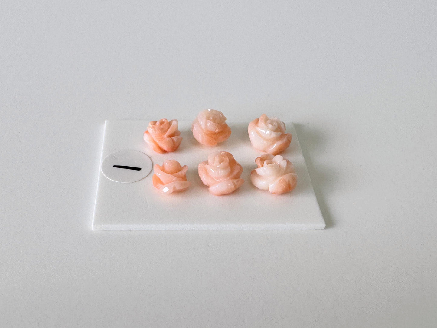 Deep Sea Coral Rose Carvings Natural Pink, Handcrafted Jewelry Beads (6pcs, 6-7mm, Genuine Coral)