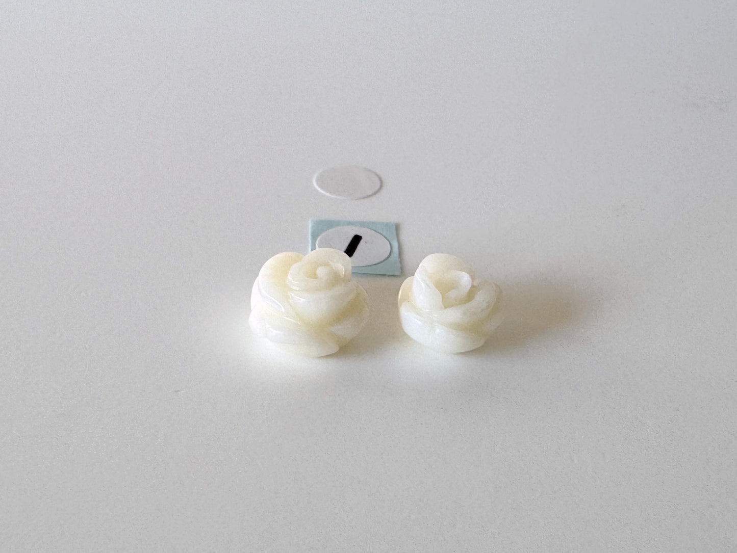 Natural White bamboo Coral Rose Carvings with Imperfection, 9-12mm, White color, Price per set of 2-5 pcs, For Jewelry Making