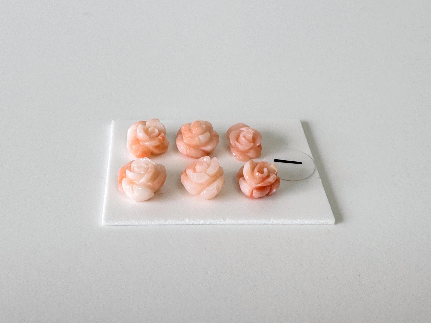 Deep Sea Coral Rose Carvings Natural Pink, Handcrafted Jewelry Beads (6pcs, 6-7mm, Genuine Coral)