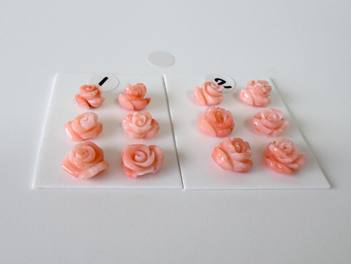 Pink Coral Rose Carvings Set: Deep Sea Jewelry Making (6pcs, 6.5-8.7mm), Value priced for reason