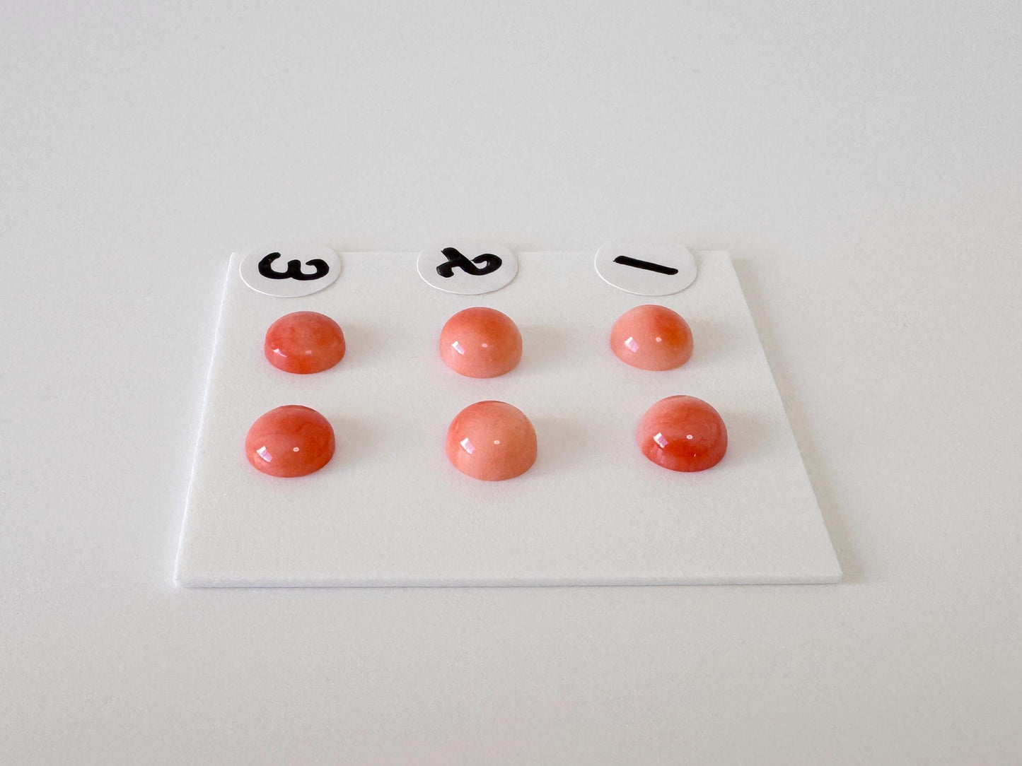 Deep Sea Coral Round Cabochons - Natural Pink Orange Pair, 5.8-6mm Half Drilled