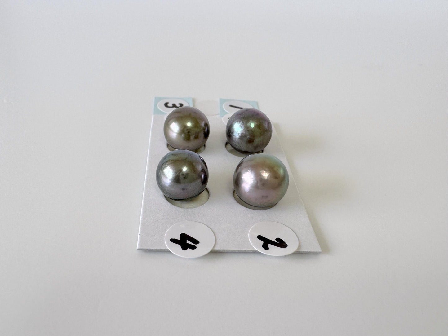 Japanese Black/Peacock Black Akoya Pearl 9.3-9.7mm, Half-Drilled Round loose, Price per Piece, Salt water pearl