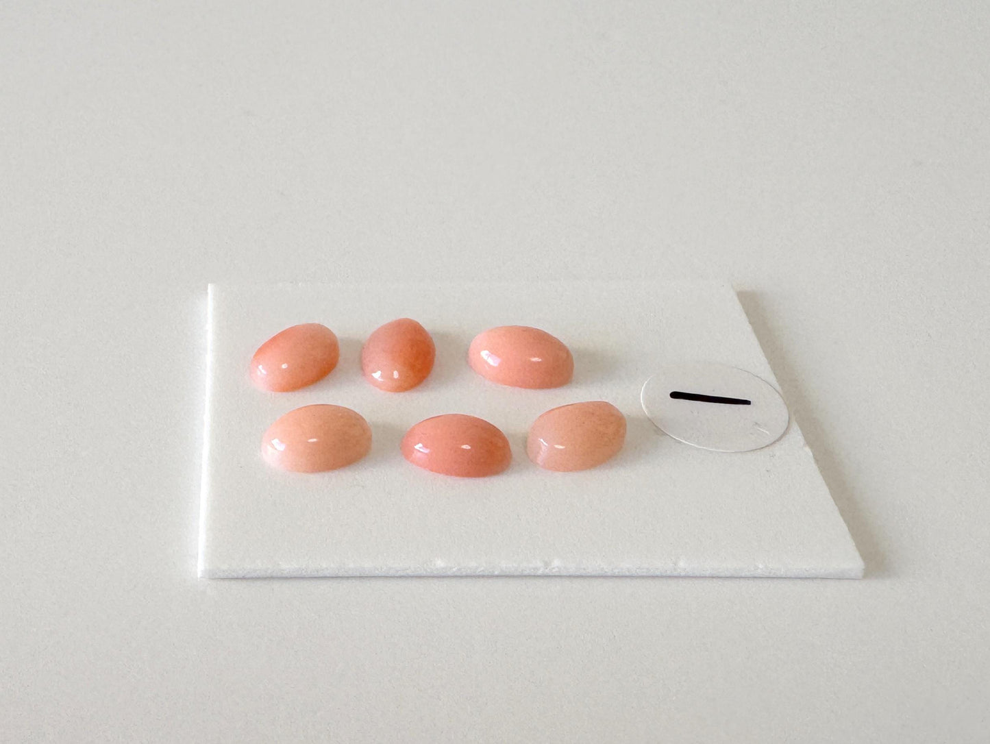 Deep Sea Coral Cabochons: Natural Pink Orange Oval - 6x4mm Gemstones, Set of 6, Jewelry Making Supplies