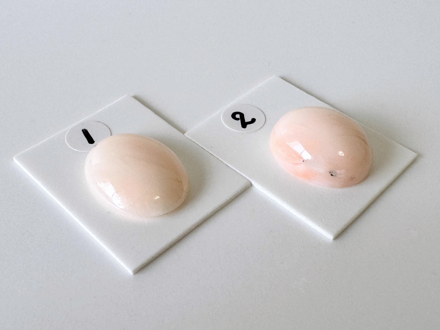 Deep Sea Coral Oval Cabochon: Pink White Natural Gemstone, Genuine Coral, Jewelry Supplies | 19.3x15.1mm, 17.6x14.8mm, Japan Made