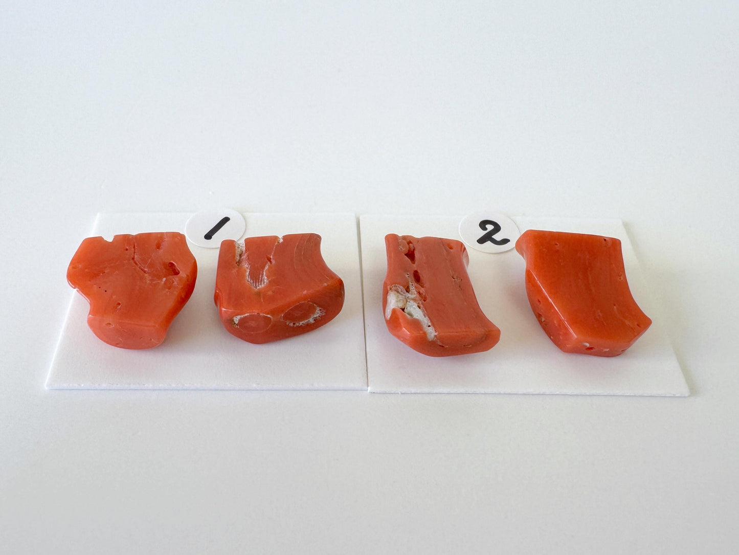 Mediterranean Coral Loose Gemstone: Natural Red-Orange Tones - Untreated, Top-hole, Jewelry Making Supplies, Per Pair