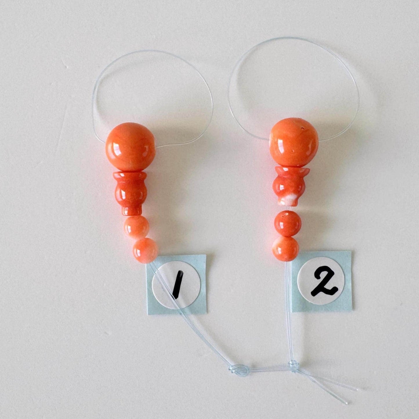 Momo Coral Beads Natural Guru, Three Hole T Beads & Cone, Orange Hue (7.6-7.9mm Diameter, Genuine Coral, Jewelry Crafting)