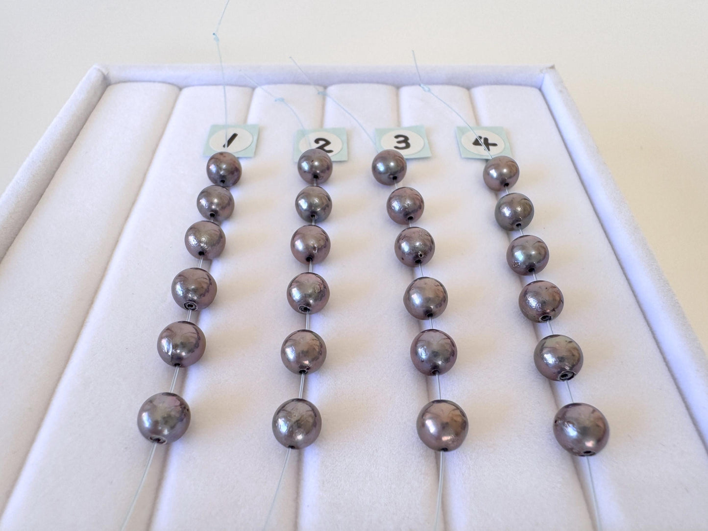 6 Pieces Short Strand of Japanese Peacock Black Akoya Pearl Beads, 5.7-5.9mm, Genuine Akoya Pearl, Cultured in Sea Water