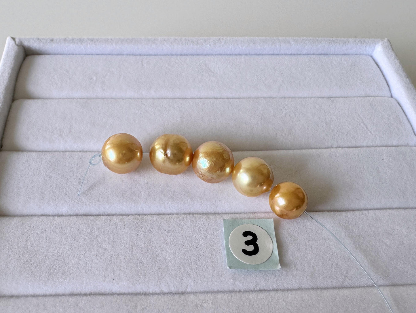 Japanese Golden Akoya Pearl Beads: Semi-Baroque 7.1-8.6mm - Color Treated, Saltwater Cultured, Mini Strand Jewelry Supplies, 5 Pieces