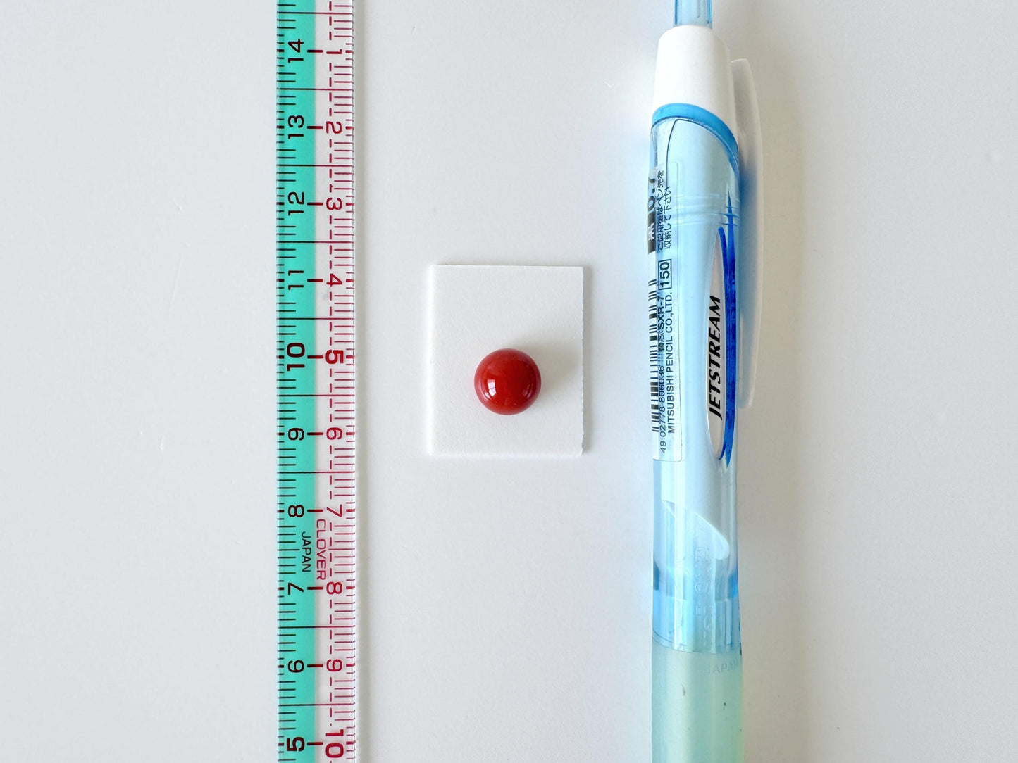 Japanese Red Coral | Aka Round Cabochon Loose | Natural Hue | 8.6Mm Back Hole | Jewelry Making