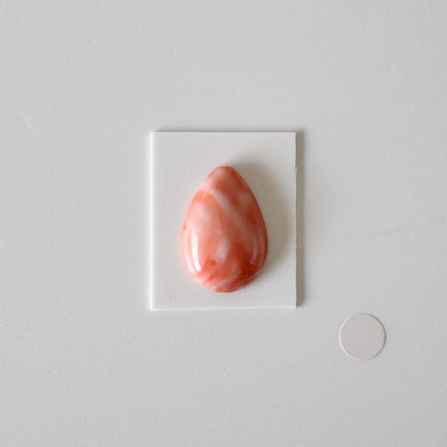Deep Sea Coral Teardrop Cabochon: Natural Pink, Drilled Hole | Loose Gemstone, Jewelry Making, 21.3x14.7mm
