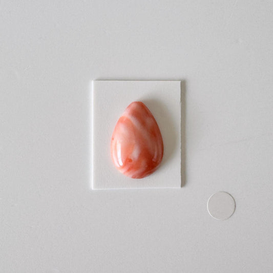 Deep Sea Coral Teardrop Cabochon: Natural Pink, Drilled Hole | Loose Gemstone, Jewelry Making, 21.3x14.7mm