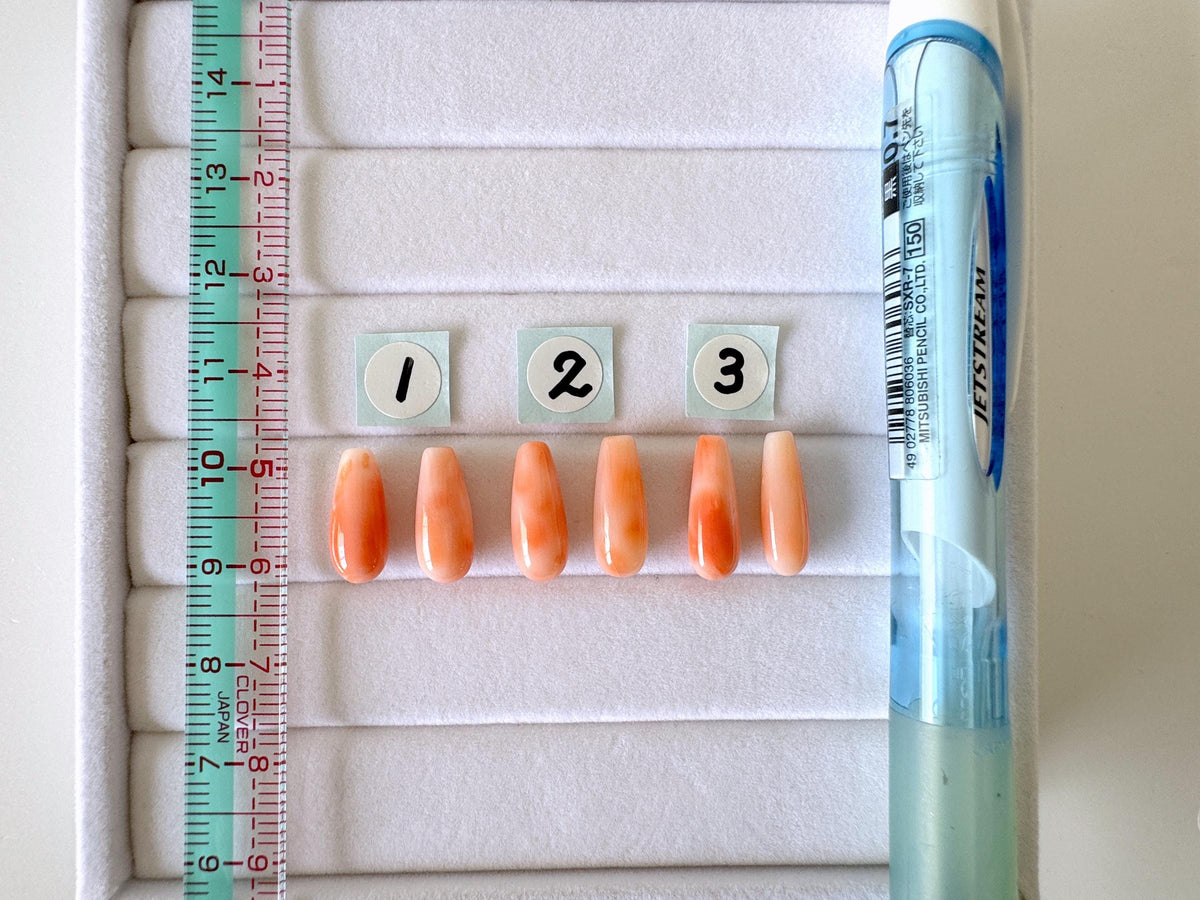 Deep Sea Coral Drop Loose Natural Gemstones, Pink Orange Teardrop (13.5-15mm, Drilled Hole, Pair for Earrings)
