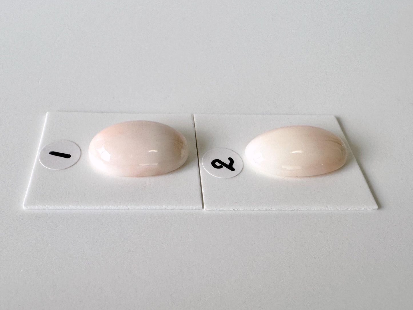 Deep Sea Coral Oval Cabochon: Pink White Natural Gemstone, Genuine Coral, Jewelry Supplies | 19.6x12.7mm, 20.5x11.9mm, Japan Made