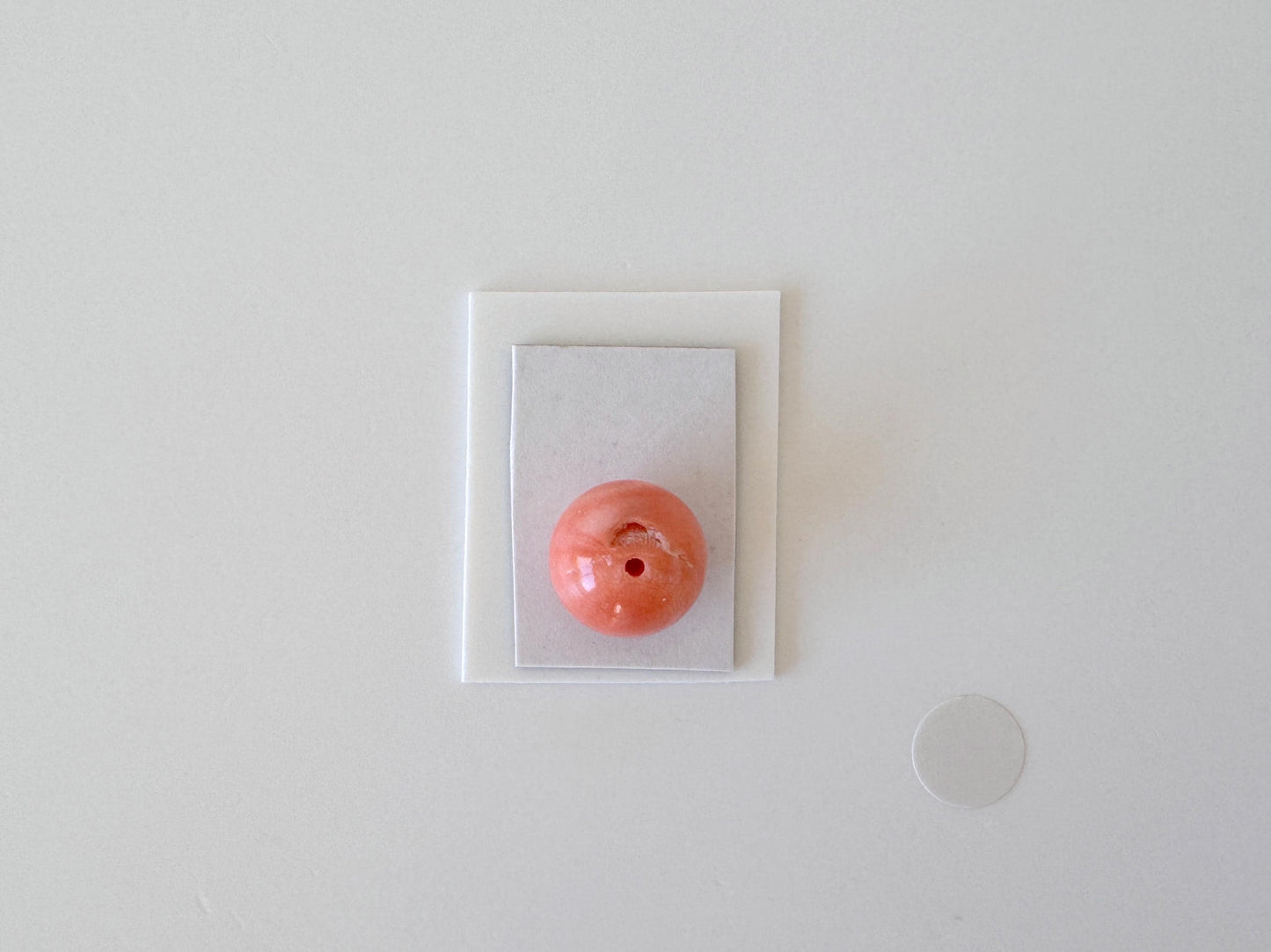 Natural Momo Coral Bead | 10.5mm Orange Round Coral Gemstone Half Drilled Hole Jewelry Crafting