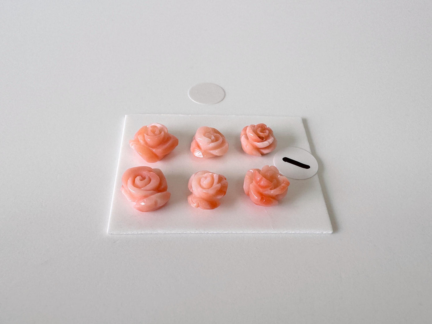 Pink Coral Rose Carvings Set: Deep Sea Jewelry Making (6pcs, 6.5-8.7mm), Value priced for reason