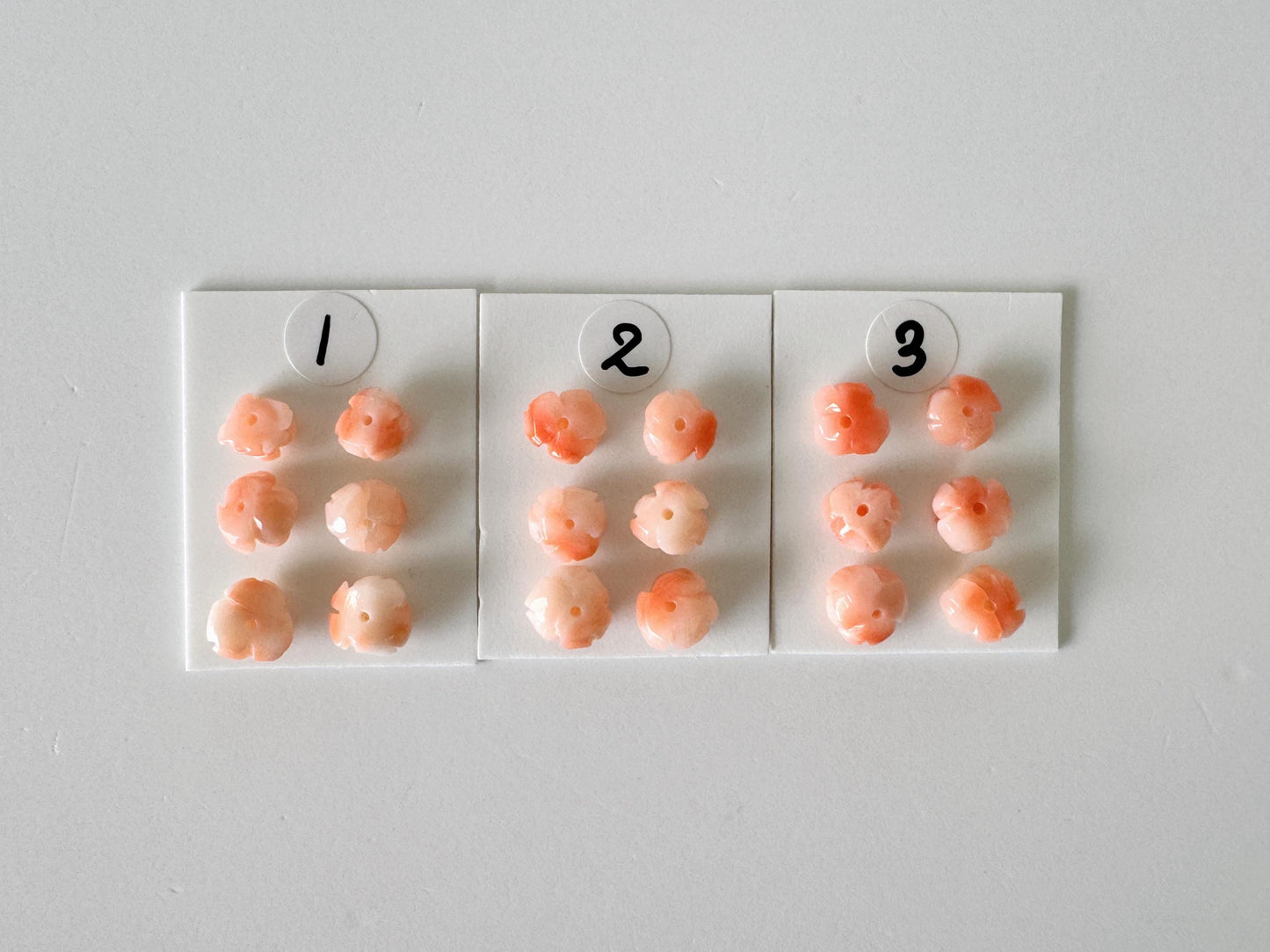 Deep Sea Coral Rose Carvings Natural Pink, Handcrafted Jewelry Beads (6pcs, 6-7mm, Genuine Coral)