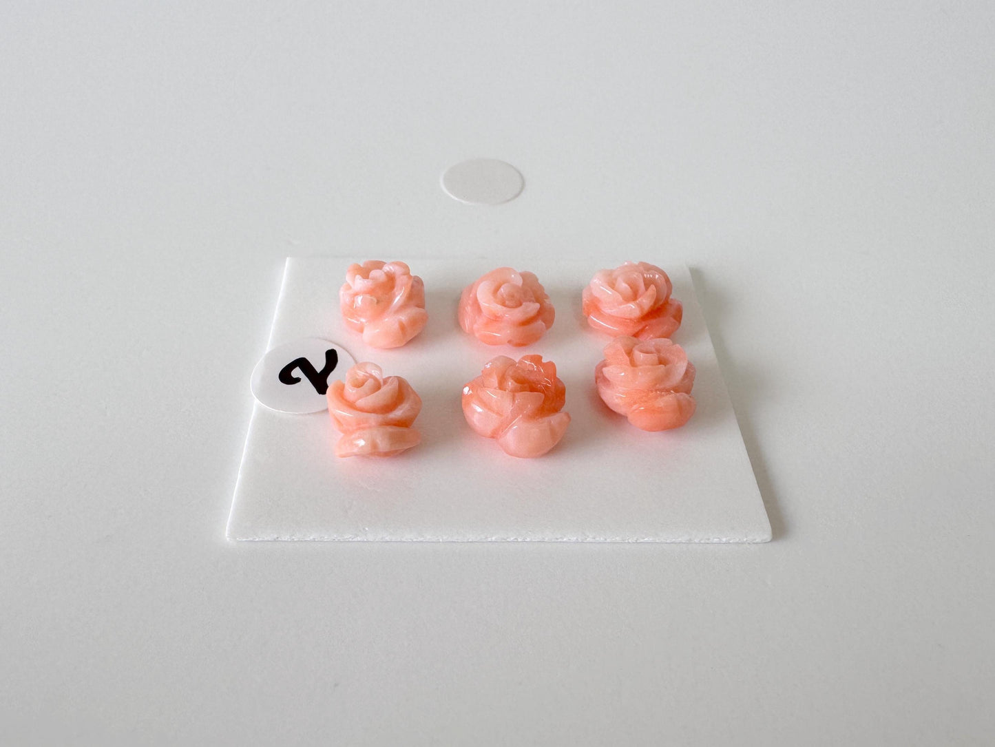 Pink Coral Rose Carvings Set: Deep Sea Jewelry Making (6pcs, 6.5-8.7mm), Value priced for reason