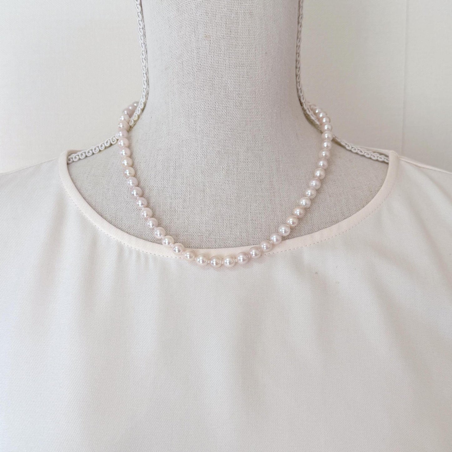 Japanese Akoya Pearl Necklace, 6.5-7mm, Silver Clasp, 45cm
