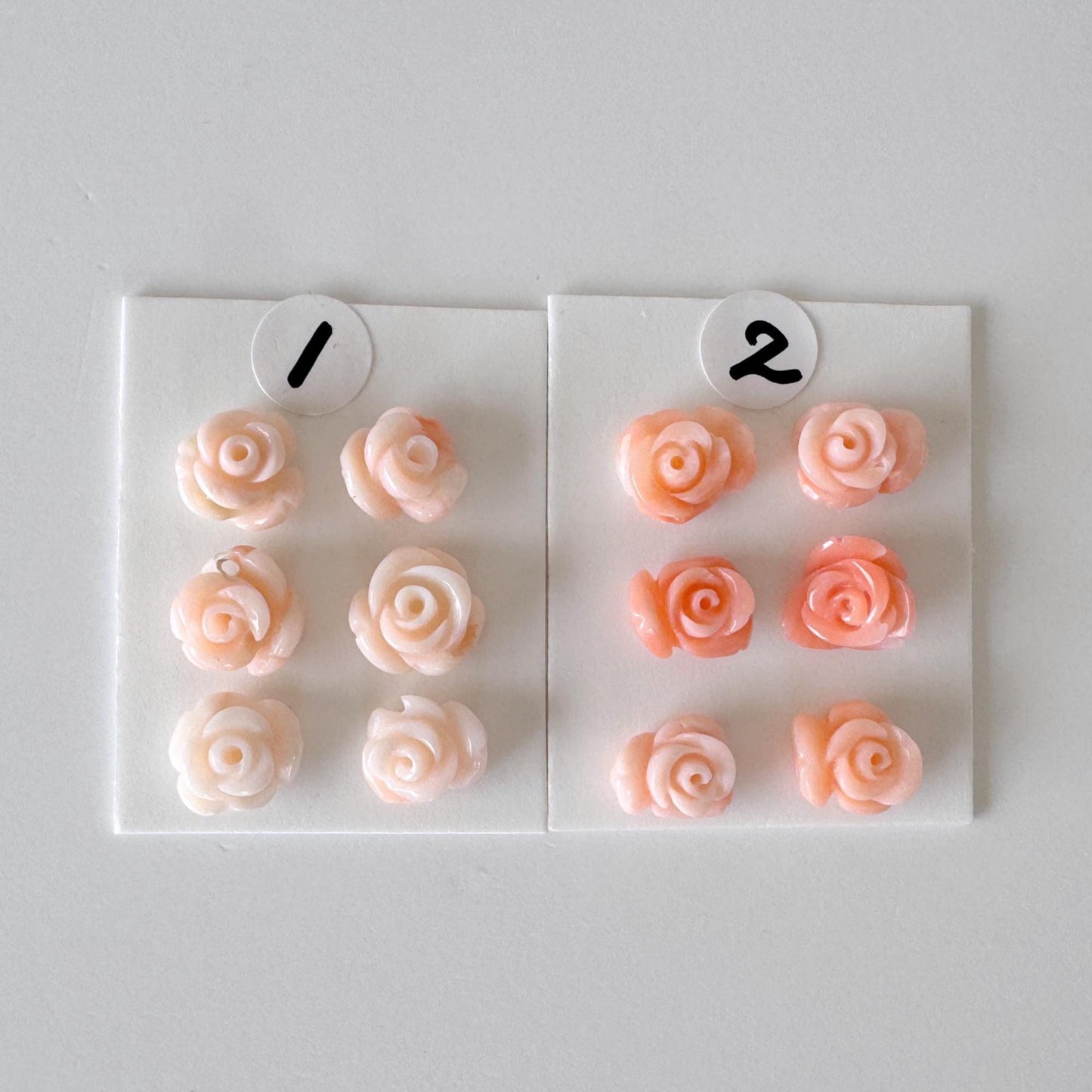 Pink Coral Rose Carvings Set: Deep Sea Jewelry Making (6pcs, 6.2-8.3mm), Value priced for reason